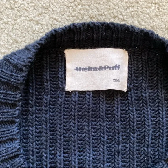 COPY - Misha & Puff Fisherman Cardigan in Pale Black (pima cotton), XS/S